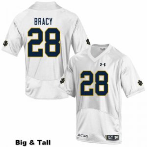 Notre Dame Fighting Irish Men's TaRiq Bracy #28 White Under Armour Authentic Stitched Big & Tall College NCAA Football Jersey TDZ2399PN